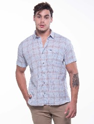 CAMISA MC XADREZ PRETO COM CÁQUI