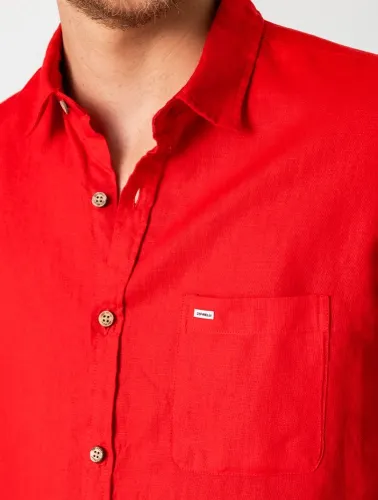 CAMISA MC PURO LINHO  VERMELHO