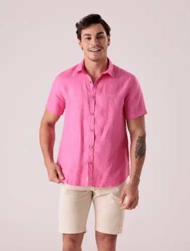 CAMISA MC PURO LINHO  PINK