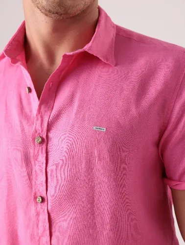 CAMISA MC PURO LINHO  PINK