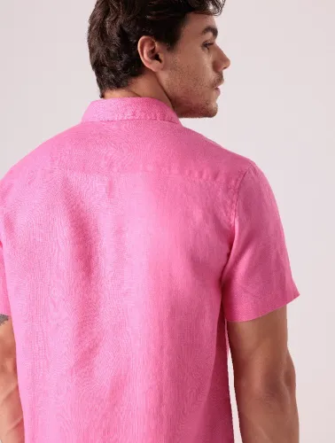 CAMISA MC PURO LINHO  PINK