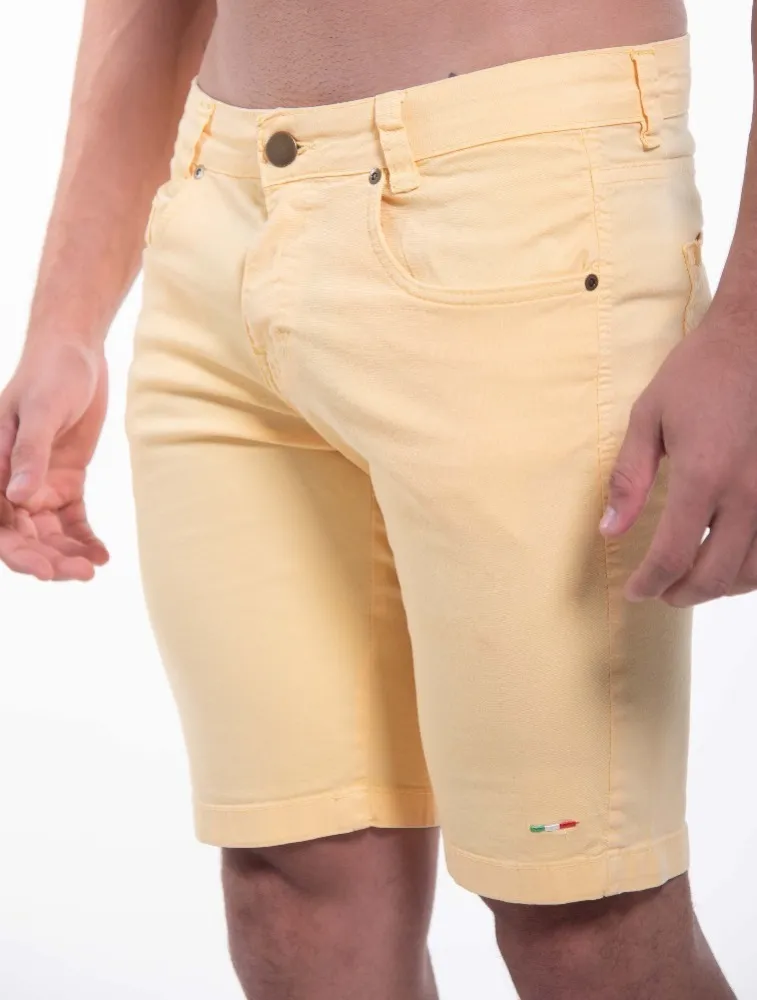 BERMUDA SARJA FIVE POCKET AMARELO