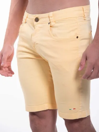 BERMUDA SARJA FIVE POCKET AMARELO