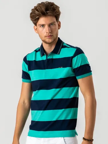 POLO COMFORT LISTRADA VERDE