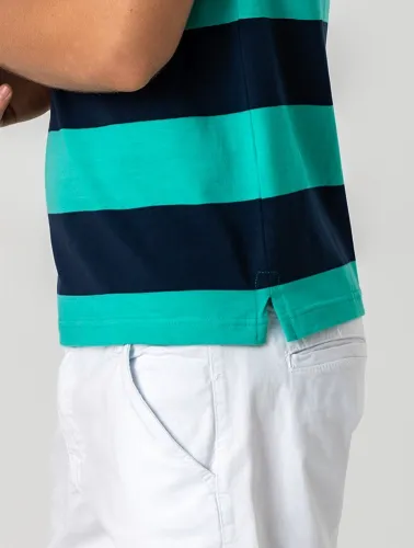 POLO COMFORT LISTRADA VERDE