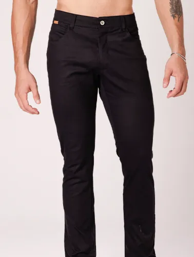 CALÇA SARJA C ELAST FIVE POCKET PRETA