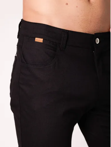 CALÇA SARJA C ELAST FIVE POCKET PRETA