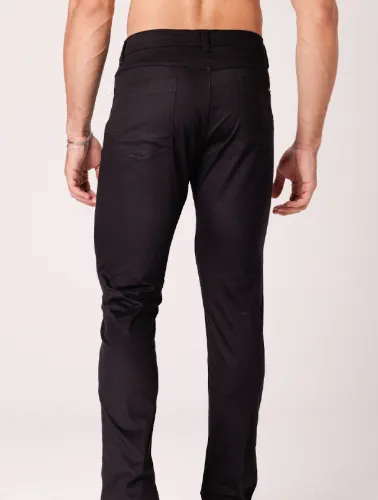 CALÇA SARJA C ELAST FIVE POCKET PRETA