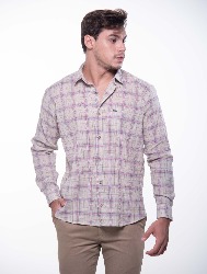 CAMISA ML XADREZ MARROM E CINZA