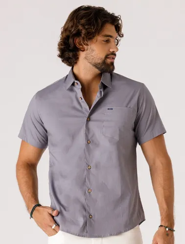 CAMISA MC TRIC FIO 50 ELAST CINZA