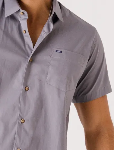 CAMISA MC TRIC FIO 50 ELAST CINZA