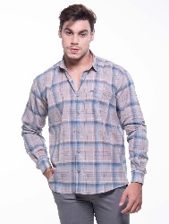 CAMISA ML XADREZ 2023 CINZA COM AZUL