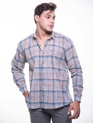 CAMISA ML XADREZ 2023 CINZA COM AZUL