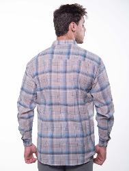 CAMISA ML XADREZ 2023 CINZA COM AZUL