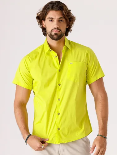 CAMISA MC TRIC FIO 50 ELAST VERDE LIMÃO