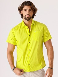 CAMISA MC TRIC FIO 50 ELAST VERDE LIMÃO