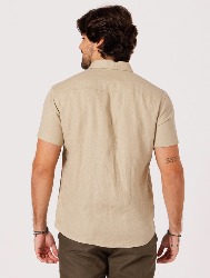 CAMISA MC PURO LINHO  CAQUI