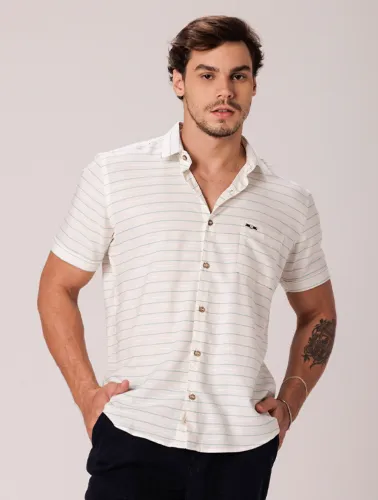 CAMISA MC LINHO BLEND GELO C VERDE