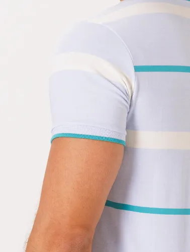 POLO SOFT LISTRA - AZUL CLARO C VANILA
