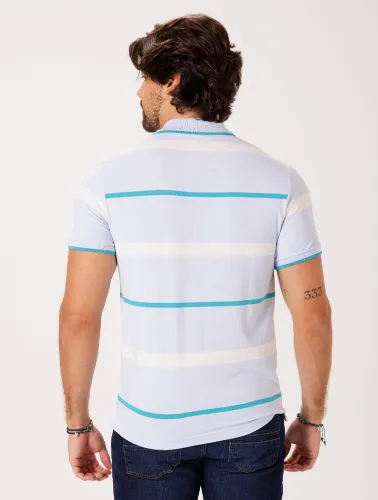 POLO SOFT LISTRA - AZUL CLARO C VANILA