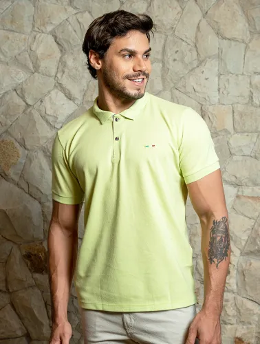 POLO ITALIA PIQUET C ELASTANO - VERDE CLARO
