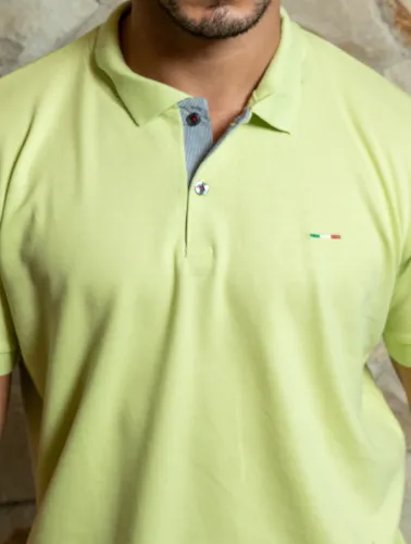 POLO ITALIA PIQUET C ELASTANO - VERDE CLARO