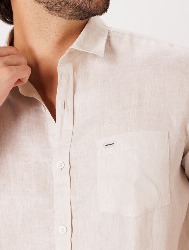 CAMISA MC PURO LINHO  AREIA