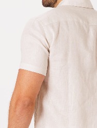 CAMISA MC PURO LINHO  AREIA