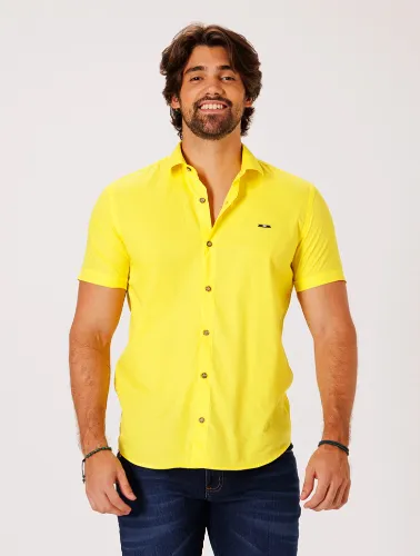 CAMISA MC TRICOLINE LISA FIO 50 - AMARELO OURO