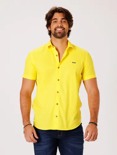 CAMISA MC TRICOLINE LISA FIO 50 - AMARELO OURO