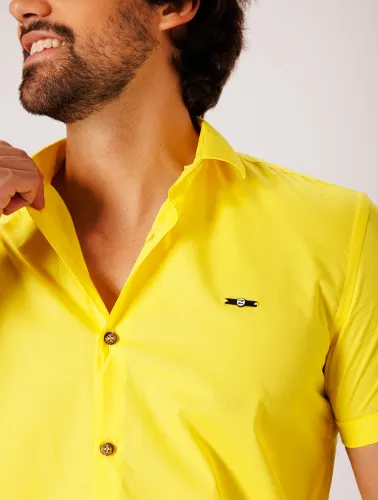 CAMISA MC TRICOLINE LISA FIO 50 - AMARELO OURO