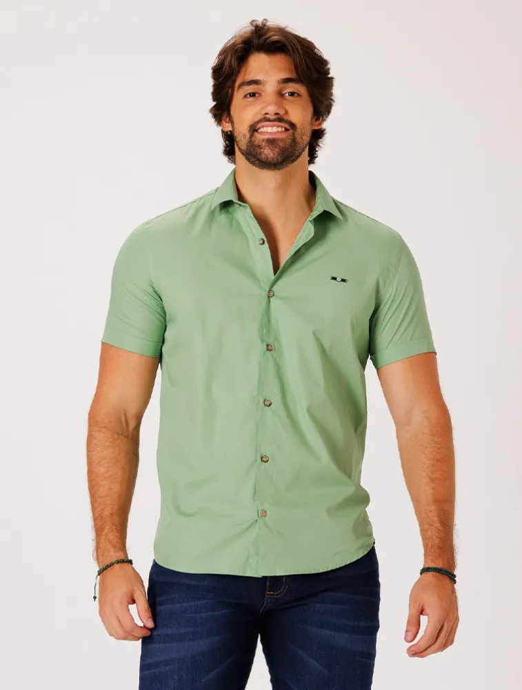 CAMISA MC TRICOLINE LISA FIO 50 - VERDE RELVA