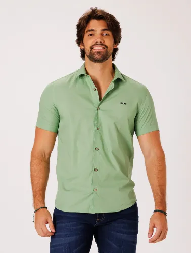 CAMISA MC TRICOLINE LISA FIO 50 - VERDE RELVA