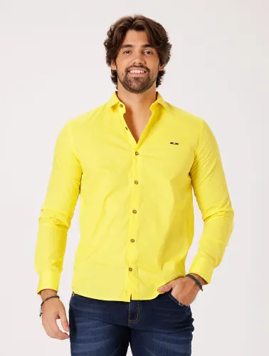 CAMISA ML TRICOLINE LISA - AMARELO OURO