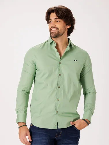 CAMISA ML TRICOLINE LISA - VERDE RELVA