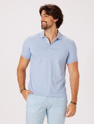 POLO PIMA PERUANA LISA AZUL CLARO