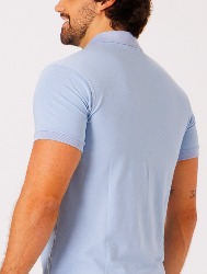 POLO PIMA PERUANA LISA AZUL CLARO