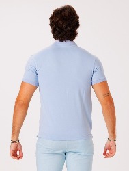 POLO PIMA PERUANA LISA AZUL CLARO