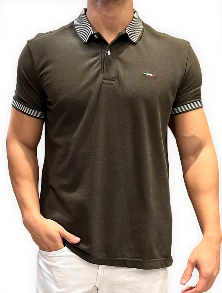 POLO PIQUET PELETIZADA TINTURADA - VERDE MUSGO